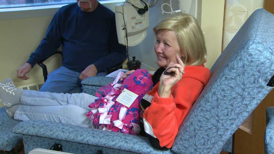Homemade blankets delivered to chemo patients