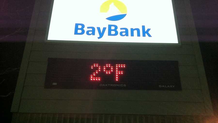 The temperature on York Road in Cockeysville at 5 a.m. Tuesday.