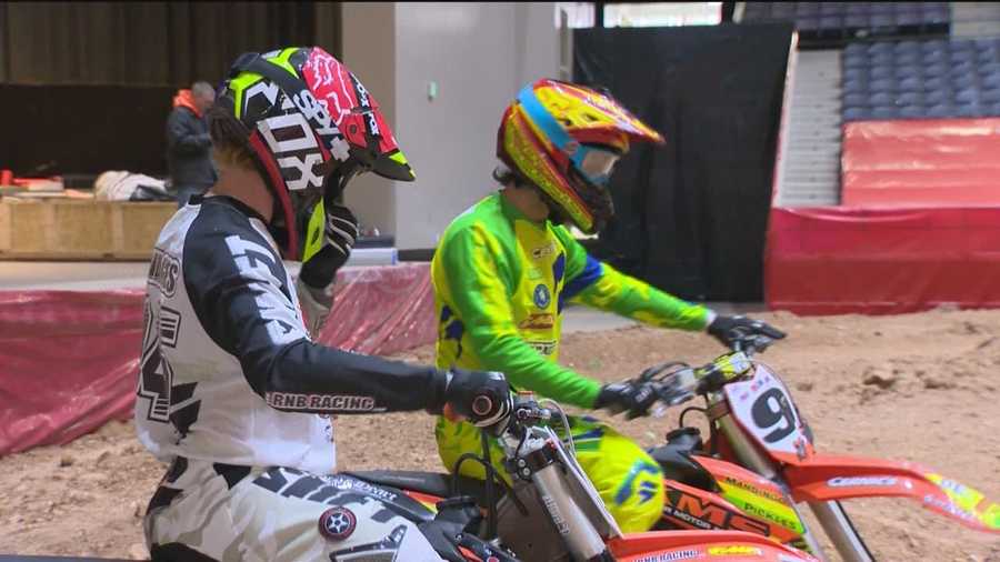 Tight races, big air and a bunch of crashing -- that's what spectators can expect this weekend at the arena during Arenacross indoor dirt bike racing.
