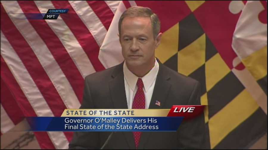 Gov. Martin O'Malley gives his last State of the State speech at the State House. 