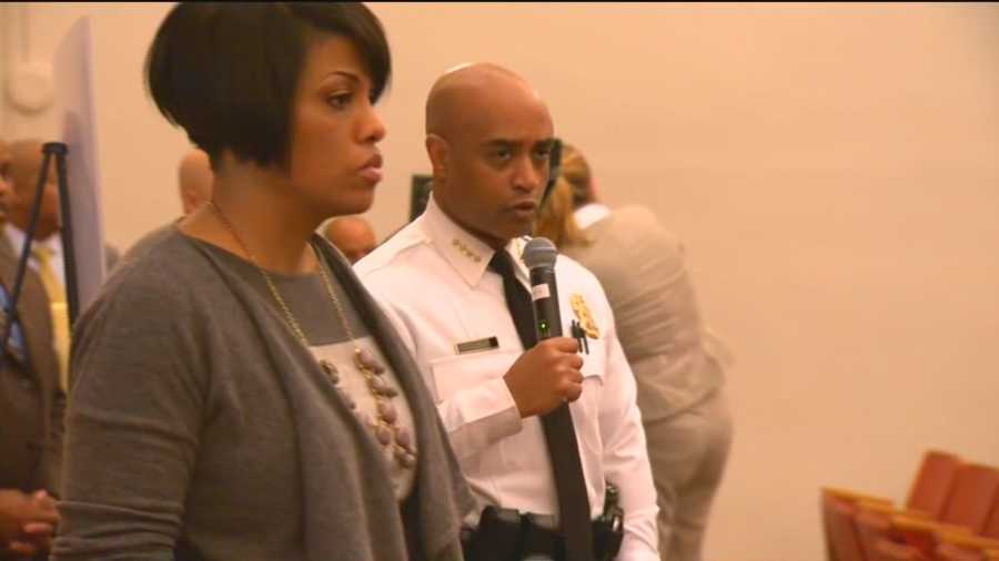 Baltimore Police Commissioner Anthony Batts and Mayor Stephanie Rawlings-Blake