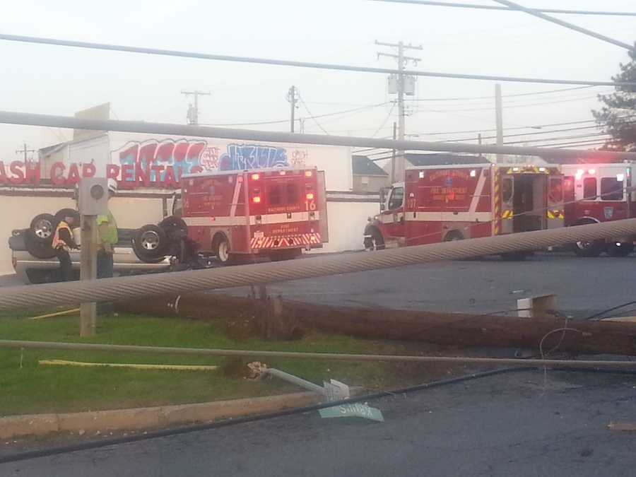 Rosedale Route 40 crash tears down wires