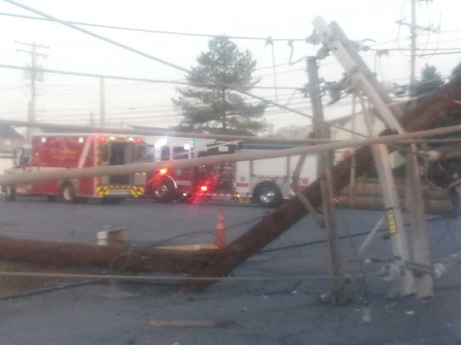 Rosedale Route 40 crash tears down wires