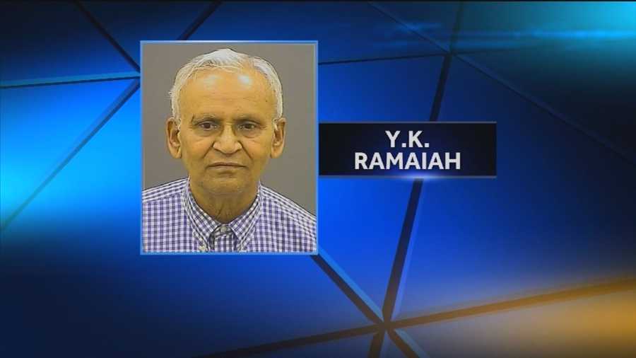 Police said Dr. Y.K. Ramaiah, 75, was arrested on sexual offense and assault charges after a patient alleged that he touched her inappropriately.