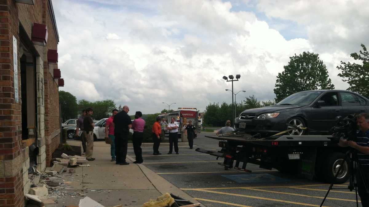 Images: Car crashes into Hampstead Wendy's restaurant