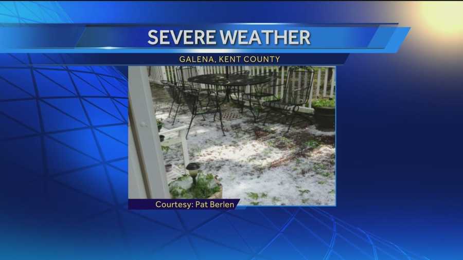 Hail reported in Kent County