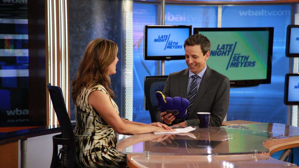 Images: NBC Late Night's Seth Meyers visits WBAL-TV 11