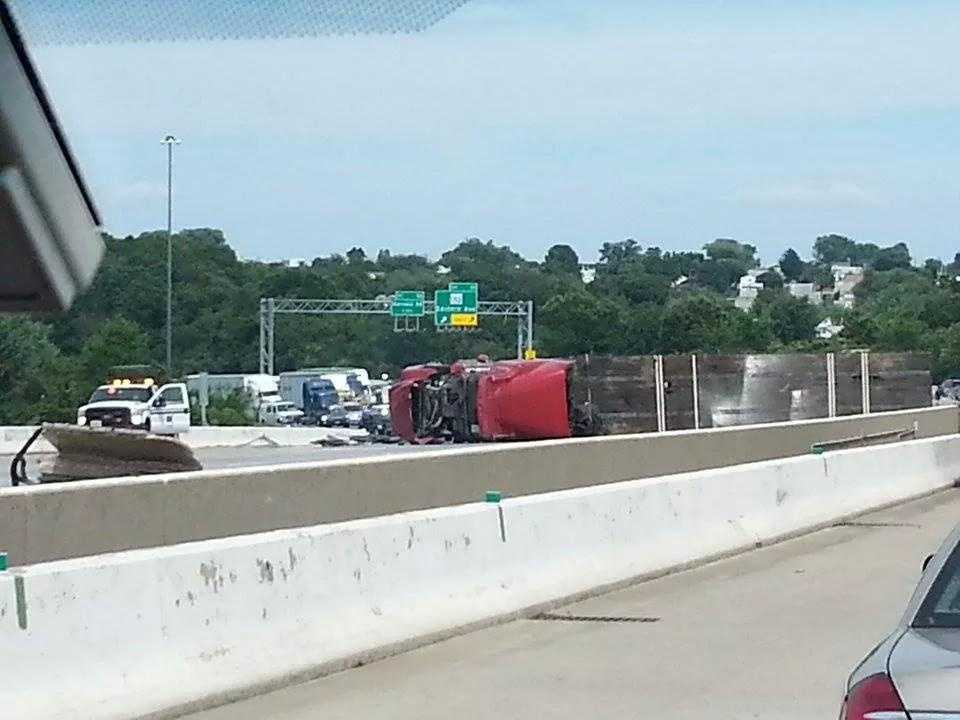 Tractor-trailer Overturns On Southbound I-95