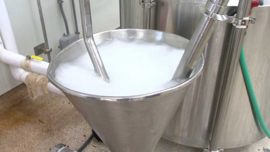 Ice cream being made at the Prigel Family Creamery