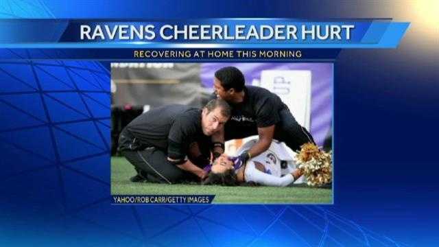 Ravens cheerleader recovering after stunt goes bad