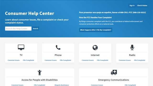 FCC Website Offers Portal For Consumer Complaints