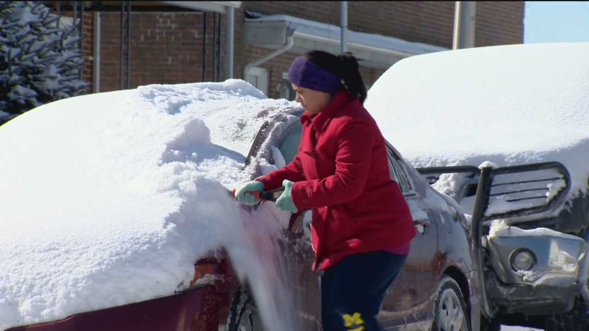 Several inches of snow fall across Maryland