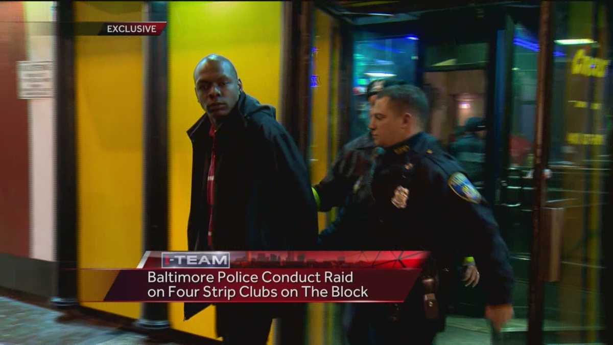 Baltimore police raid clubs on The Block