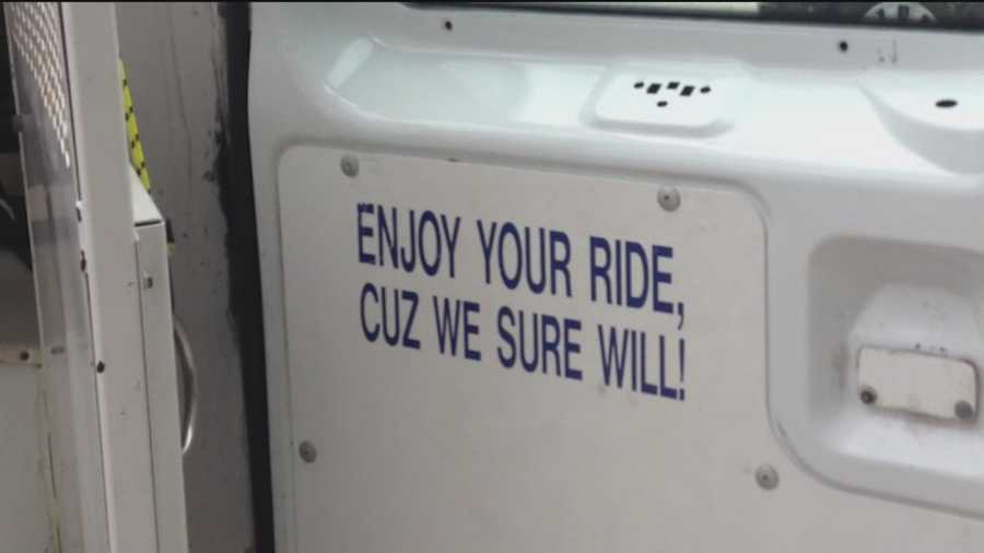 The Baltimore City Police Department has launched an internal investigation after a WBAL-TV 11 News viewer shared four photographs of a sign inside a city police wagon that says "Enjoy your ride, cuz we sure will!"