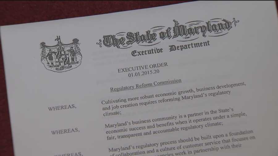 Gov. Larry Hogan is trying to make good on a campaign promise. He signed an executive order Thursday that jumpstarts his efforts to make Maryland more business-friendly.