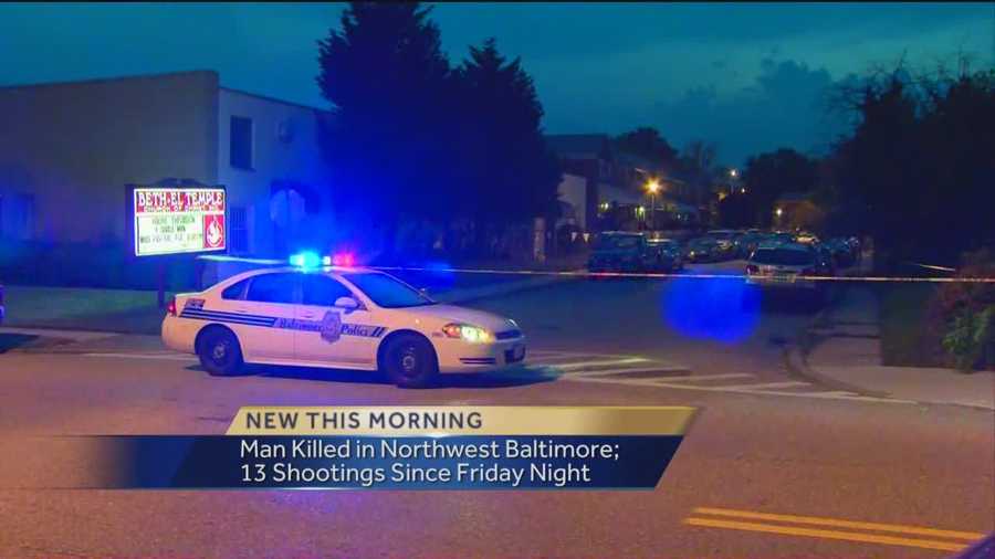 Baltimore City police are investigating 13 shootings, including multiple homicides since Friday night.