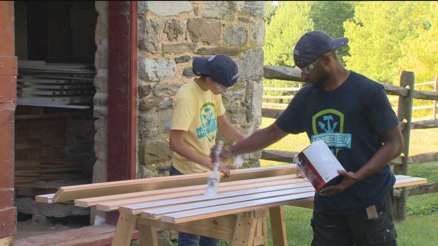 The Hampton National Historic Park in Towson is getting a bit of a face-lift. Seven workers with the Hands On Preservation Experience, or HOPE Crew are replacing several porches on the old farm house.