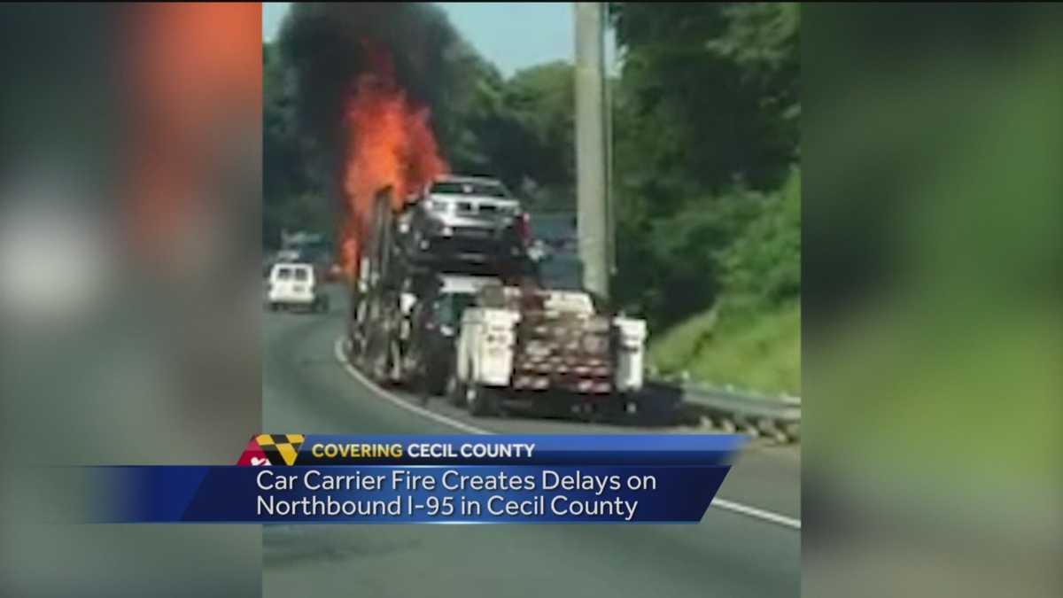 Big rig fire backs up NB I-95 in Cecil County