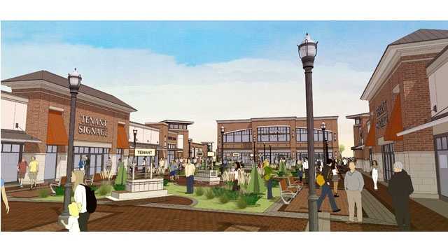 This is a rendering of a proposed outlet mall in White Marsh
