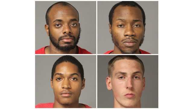 Anne Arundel County police said Karim Mitchell, 23, of Hyattsville; Kyle Odowd, 18, of Crownsville; Brian Middlebrooks, 26, of Bowie, and Stephen Cousins, 25, of Glen Dale, were each charged with first- and second-degree assault, reckless endangerment, illegal discharging of firearm, possession of marijuana, and possession of marijuana with intent to distribute.
