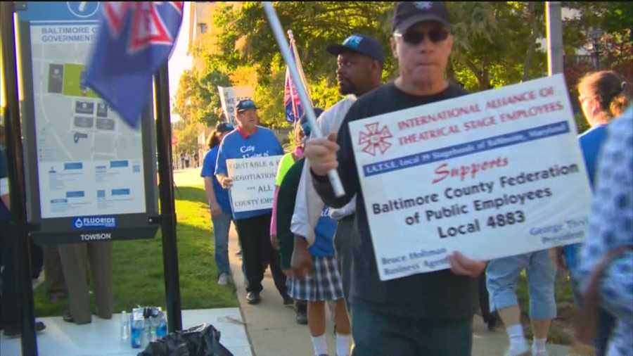 The threat of  major schedule changes this winter from day shifts to nights or weekends prompted a couple dozen Baltimore county 911 call center employees to protest Monday night outside county headquarters in Towson. The shift change has already caused 25 senior 911 call takers to leave.