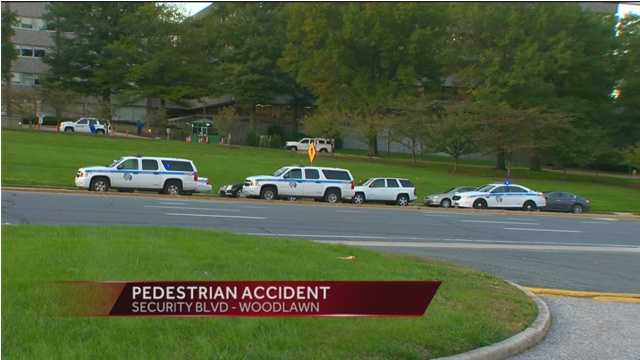 Two pedestrians were struck Tuesday in an accident at Security Boulevard and Gwynn Oak Avenue in Woodlawn