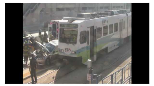 Images: Light rail, car collide in Baltimore