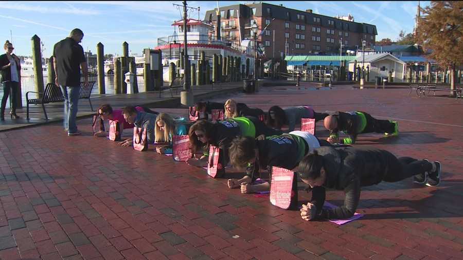 The Red Devils is participating in a "Planking for Pink" event at 9 a.m. Sunday at City Dock in Annapolis.