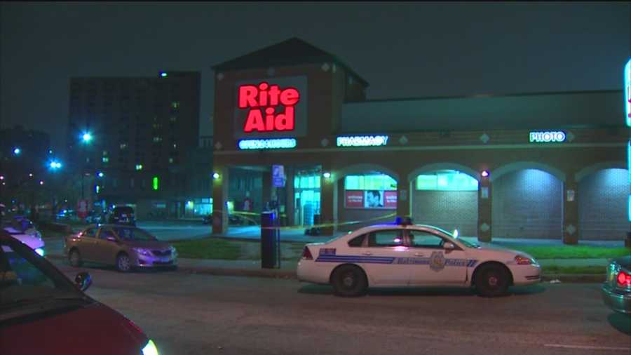 A man was shot in the leg during a robbery Friday morning at a pharmacy in midtown, Baltimore City police said.