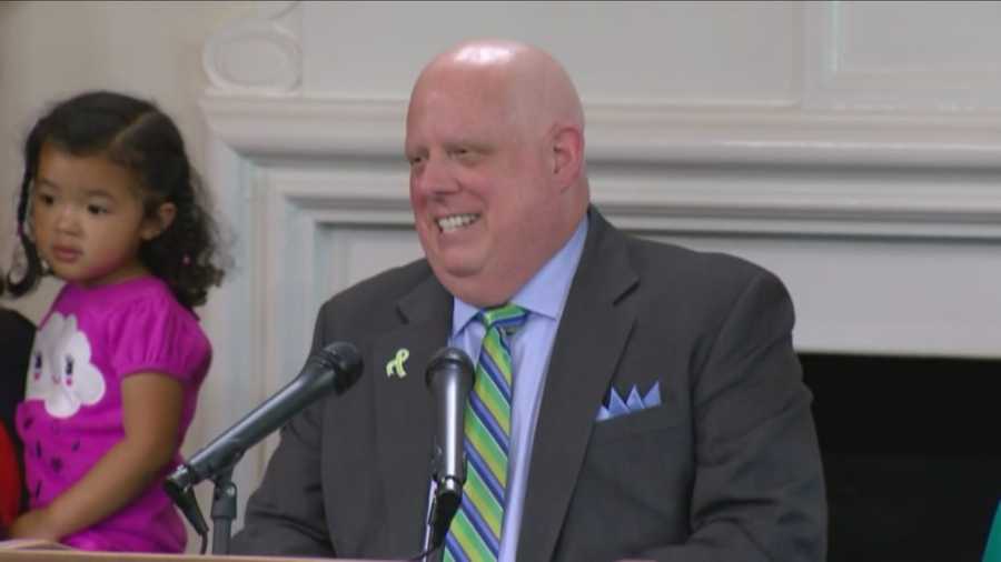 Maryland Gov. Larry Hogan announces he's 100% cancer free and in complete remission.