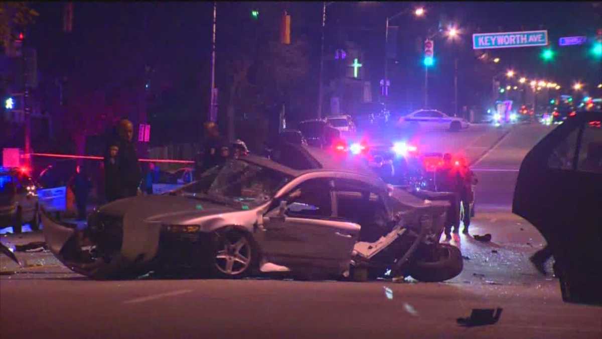 2 ejected in 5-car crash in northwest Baltimore