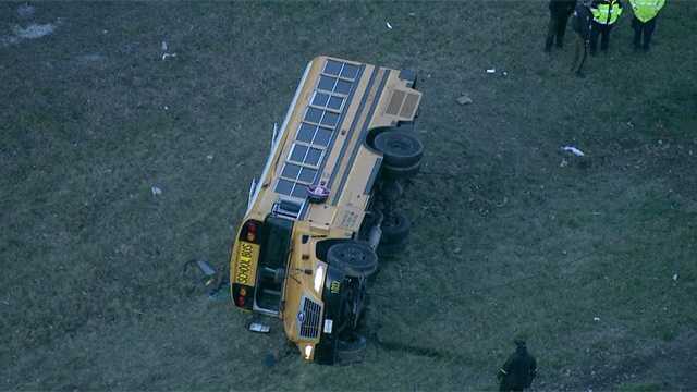 Images: School Bus Overturns In Howard County