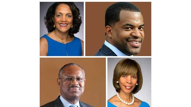Clockwise: Former Mayor Sheila Dixon, City Councilman Nick Mosby, state Sen. Catherine Pugh and City Councilman Carl Stokes are the top candidates in Baltimore's mayoral race, according to a new poll.