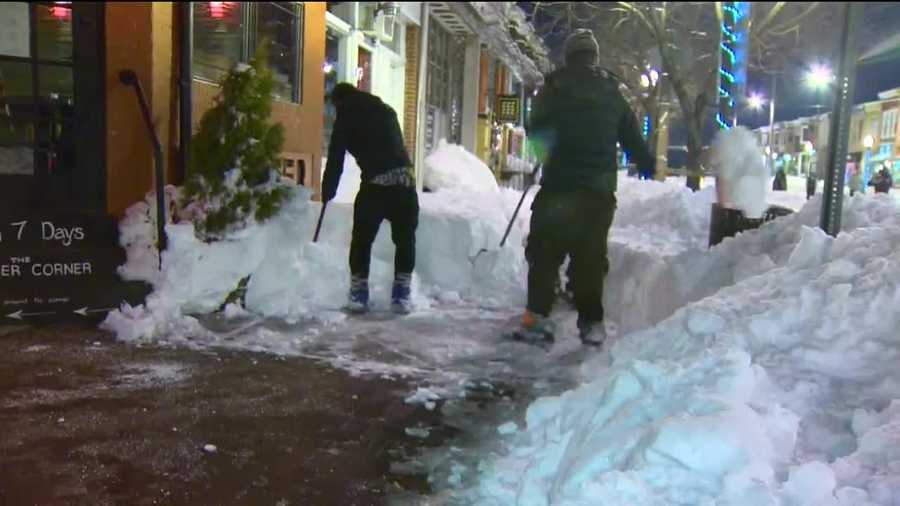 Residents and businesses across the state worked all day Sunday as they attempted to dig out from the largest single snowstorm in Baltimore history.