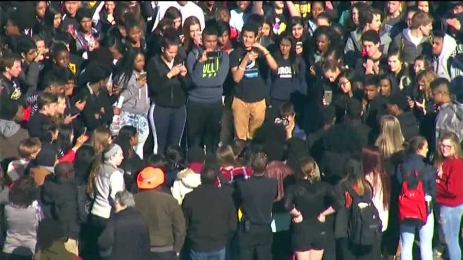 Students in Howard County walked out of school in response to a video posted online that featured a fellow student going on a racist rant. Parents and students gathered Tuesday evening at Bridgeway Community Church in Columbia to talk and to ease any tensions that may be rising.