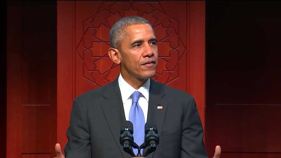 President Barack Obama visited a Baltimore County mosque Wednesday in an effort to help combat political marginalization of Muslims in America and Islamophobia. Obama visited the Islamic Society of Baltimore in Windsor Mill. It was his first presidential visit to an American mosque.