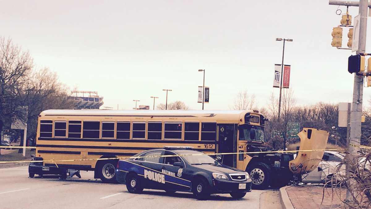 Images: Several injured in crash involving school bus