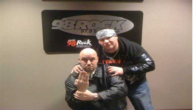 Axl Rotten stands behind veteran pro wrestler "Wiseguy" Jimmy Cicero prior to an appearance on 98 Rock several years ago. Rotten died Feb. 4, 2016 of an apparent drug overdose.