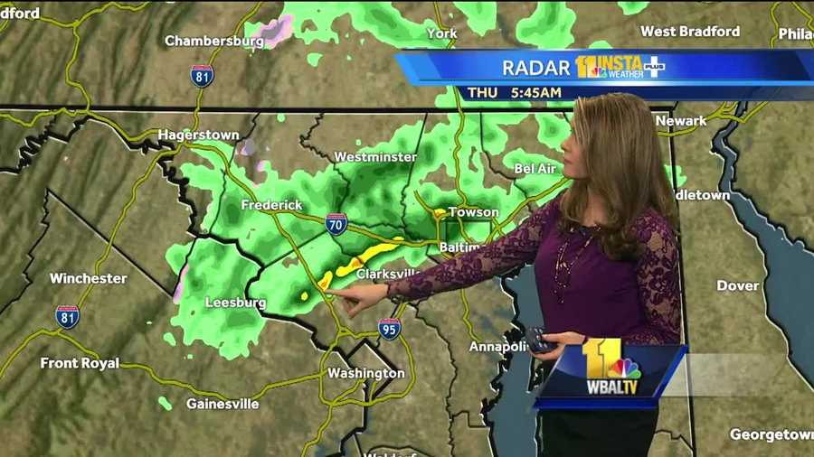 Flooding remains a concern as leftover showers make their way through the Baltimore area on Thursday.