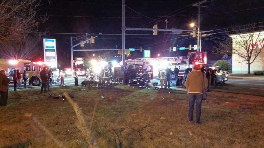 A Baltimore County medic unit was involved in a crash Saturday evening at the intersection of Wise Avenue and Lynch Road. Photo courtesy of Kenneth Brulinski.