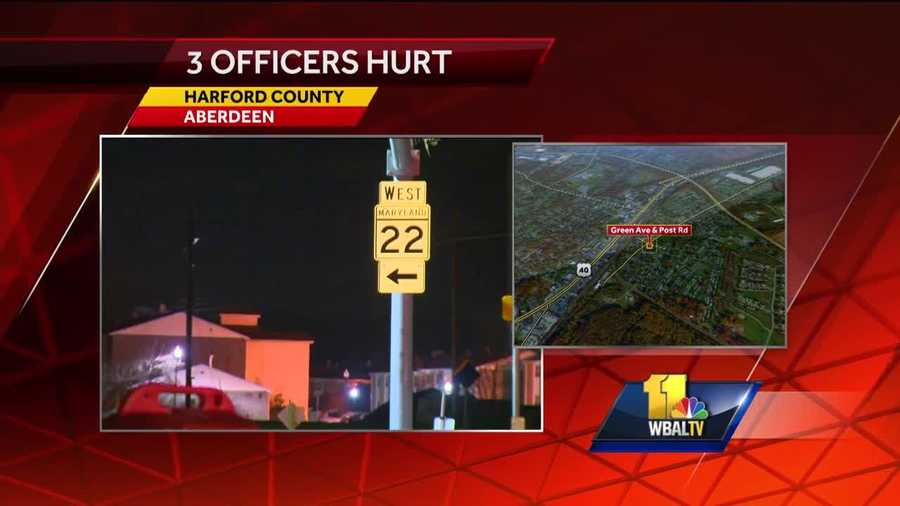 An Aberdeen police officer is at Shock Trauma after being involved in an accident as he was responding to assist two other officers at a traffic stop Monday morning.