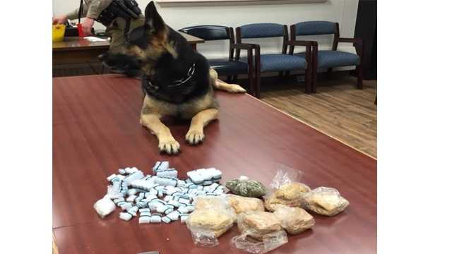 A Maryland State Police K9 detected drugs in a vehicle, which led to the arrest of three people Wednesday in North East.