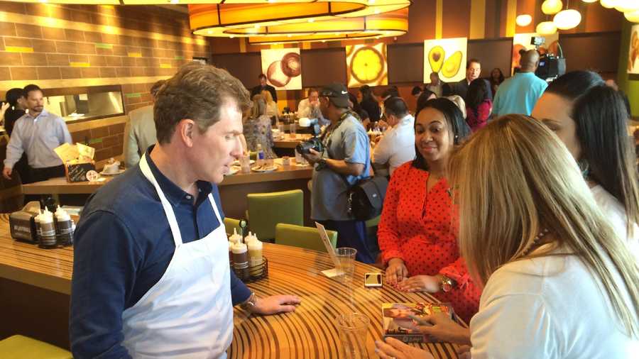 Celebrity chef Bobby Flay was in Baltimore County on Wednesday.