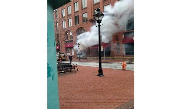 Baltimore fire crews responded to the 400 block of Redwood Street for an electrical fire.