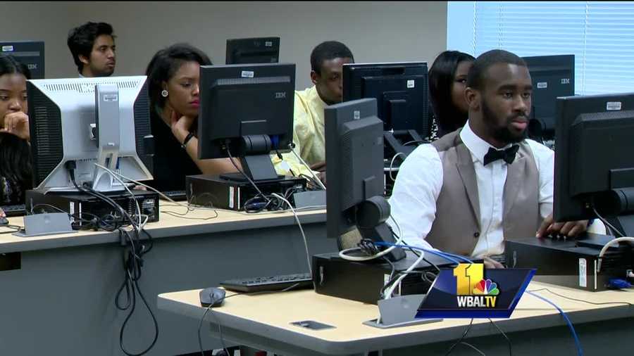 Every day students come to Baltimore City Community College dressed like they're going to work as they participate in a program called Year Up. In one year, they learn skills that will earn them a livable wage of $16 an hour or higher.