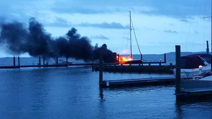 IMAGES Havre de Grace sailboat fire