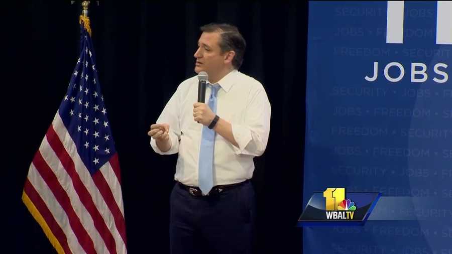 Ted Cruz visits Maryland on Monday to hold a campaign rally in Towson.