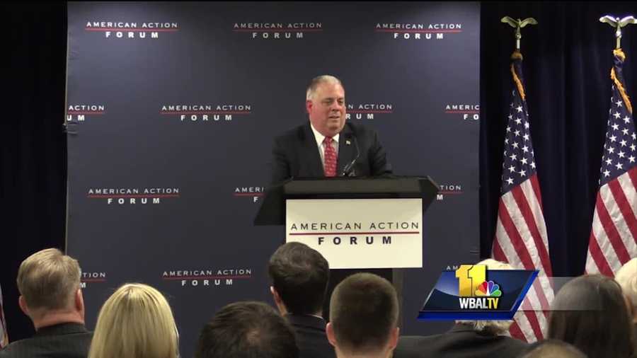 Gov. Larry Hogan didn't hold back when he spoke out about his role in quelling last April's unrest in Baltimore. The governor said he saved the city by making quick and decisive decisions while the mayor sought political advice on how to handle the situation. The governor told the American Action Forum, a conservative forum in Washington, D.C., that Mayor Stephanie Rawlings-Blake "hesitated" when he offered to send in the National Guard.