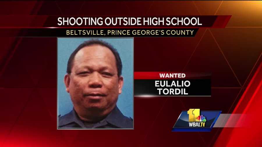 A 44-year-old mother who was in the process of picking up her children at High Point High School was fatally shot by her estranged husband, police said. The man, identified as 62-year-old Eulalio Tordil, remains at-large Thursday after police said he also shot a bystander who tried to intervene in the domestic dispute outside the Prince George's County school.