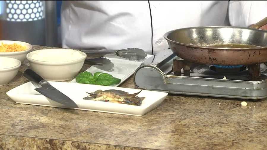 Chef Jerry Edwards with Chef's Expressions shows how to make soft-shelled crabs and grits.